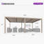 Pergola mauve à persiennes mauve 12 'x 20', toit rigide en aluminium avec toit rétractable réglable pour terrasse, jardin