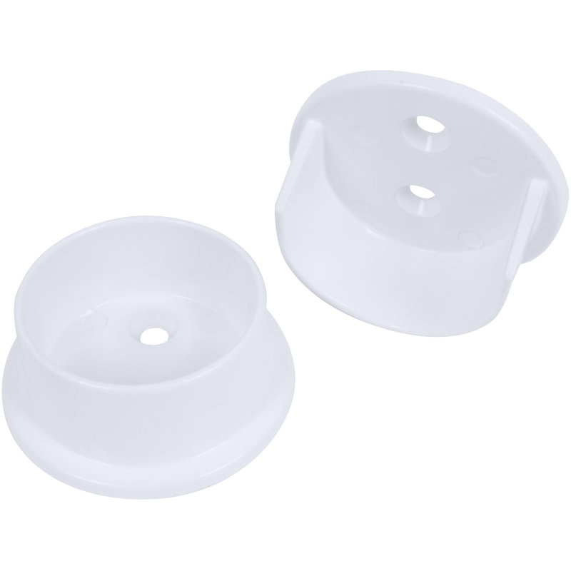 Douilles de poteau robustes (2 trous) - Blanc, Blanc