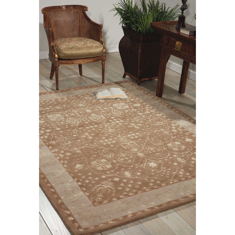 Tapis taupe chaud touffeté à la main Huttig, Rectangle 9 pi 6 po x 13 pi