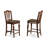 3 Piece Counter Height Dining Set for Small Spaces Contains a Round Kitchen Table and 2 Linen Fabric Dining Room Chairs, Black & Cherry-1899093233-1950967944-1911260582