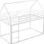 Lit simple superposé simple avec composants en métal, blanc intégré, assemblage fonctionnel de la maison blanche, facile à assembler