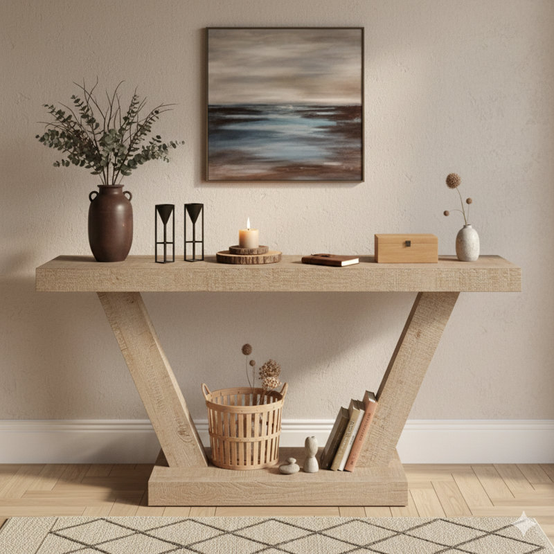 60-Inch Vintage-Style Entryway Bench With A Distressed Wood Finish, Featuring A Two-Tier Solid Wood Veneer Storage Cabinet. A Rustic Wide Design For Hallways, Living Rooms, And Behind Sofas. Finish: Antique Natural.