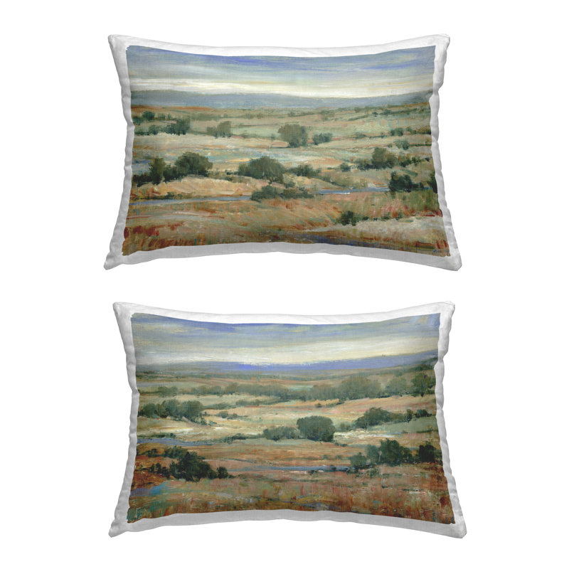  Coussin décoratif imprimé par Tim Otoole (ensemble de 2), Farm Field Landscape