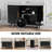 47" Sideboard Buffer Cabinet with Fluted Slide Doors, Tambour Storage Cabinet with Adjustable Shelves-884969665