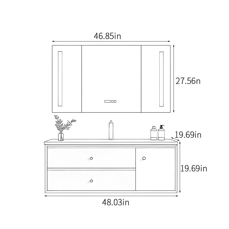 Armoire de salle de bain de style médiéval rétro