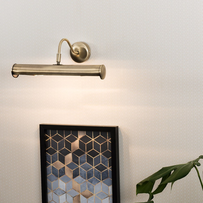 Gemini 4 -Light Hardwired Wall Mount Picture Light, Antique Brass, No