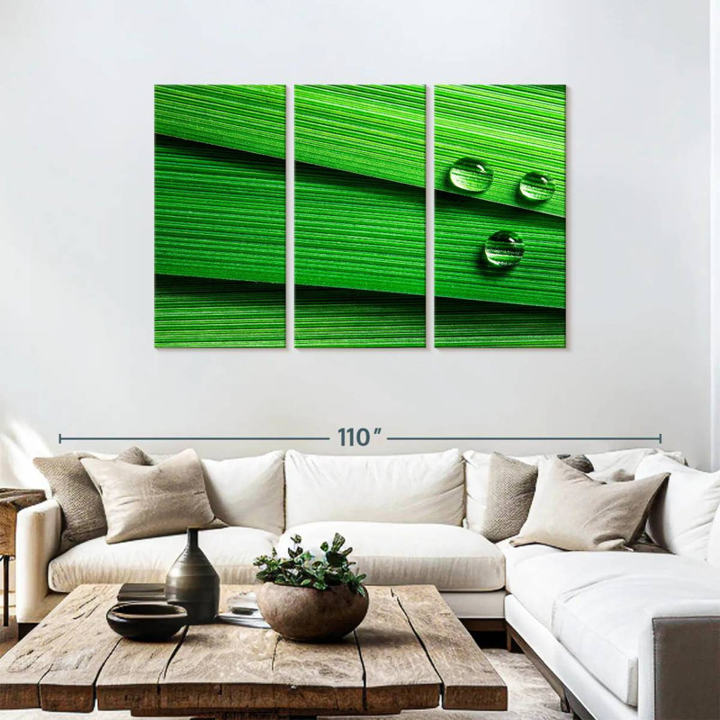 Harnek Droplets On Leaf, 48" H x 74" W