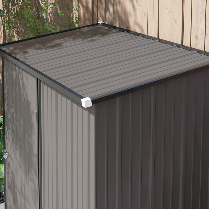 Remise de rangement extérieure 5 pi x 3 pi avec porte simple, gris clair