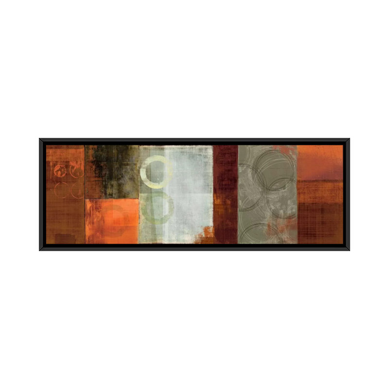 Reproduction d'art graphique sur toile tendue «Copper Seacements» par PI Studio, H 24 po x l 72 po x P 1,5 po, Cadre noir