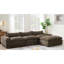 Canapé de 116 po entièrement compressé avec mousse à haute densité, dossier et coussin de siège intégrés, bordure décorative, conception sans pieds sans cadre, aucun assemblage requis, combinaison libre, chenille de particules-748577601