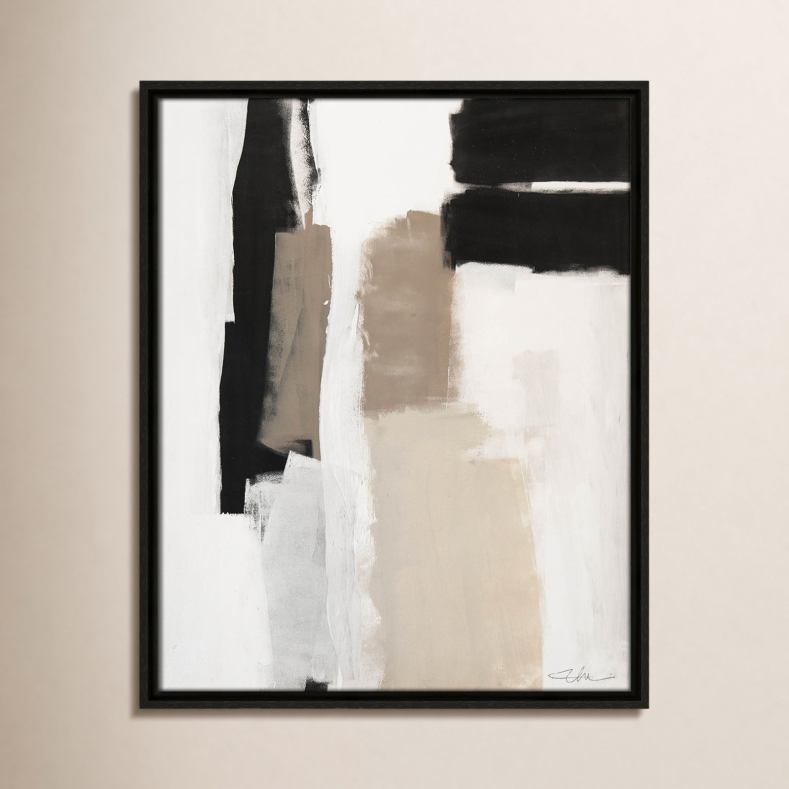 Calvin "Earth Scapes II" Print, No Mat, Espresso Floater Framed, 21.5" H x 17.5" W x 2" D