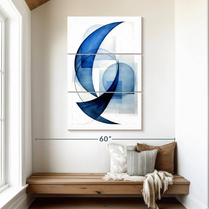 Avery Dynamic Blue Circles II, 50" H x 32" W