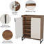 29.5" Shoe Cabinet, 5-Tier, Doors for Entryway - Brown/White