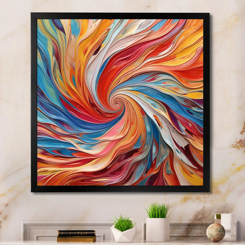 Spiral Symphony IV sur impression sur toile, H 36 po x l 36 po x P 1,5 po, Cadre simple noir