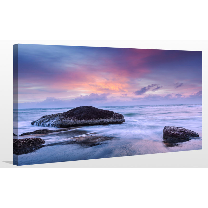 « mauve coucher de soleil », reproduction de photo sur toile tendue, H 36 po x l 60 po x P 1,5 po
