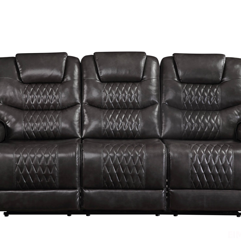 Canapé inclinable en cuir synthétique Braylon Magnetite