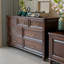 Armoire d'appoint en bois massif brun noisette