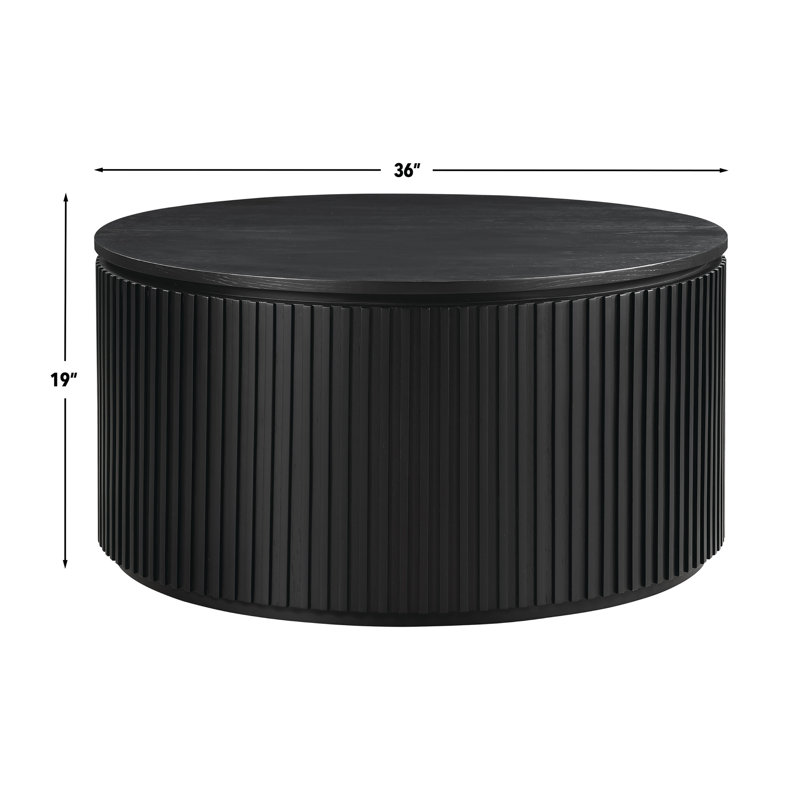 Table basse à roulettes Fiammetta, Plateau noir / base noire