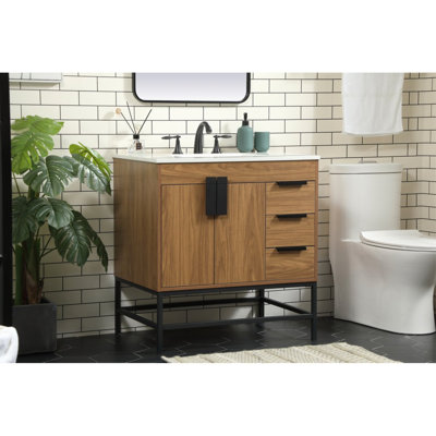 Eugene 32'' Single Bathroom Vanity with Engineered Marble Top