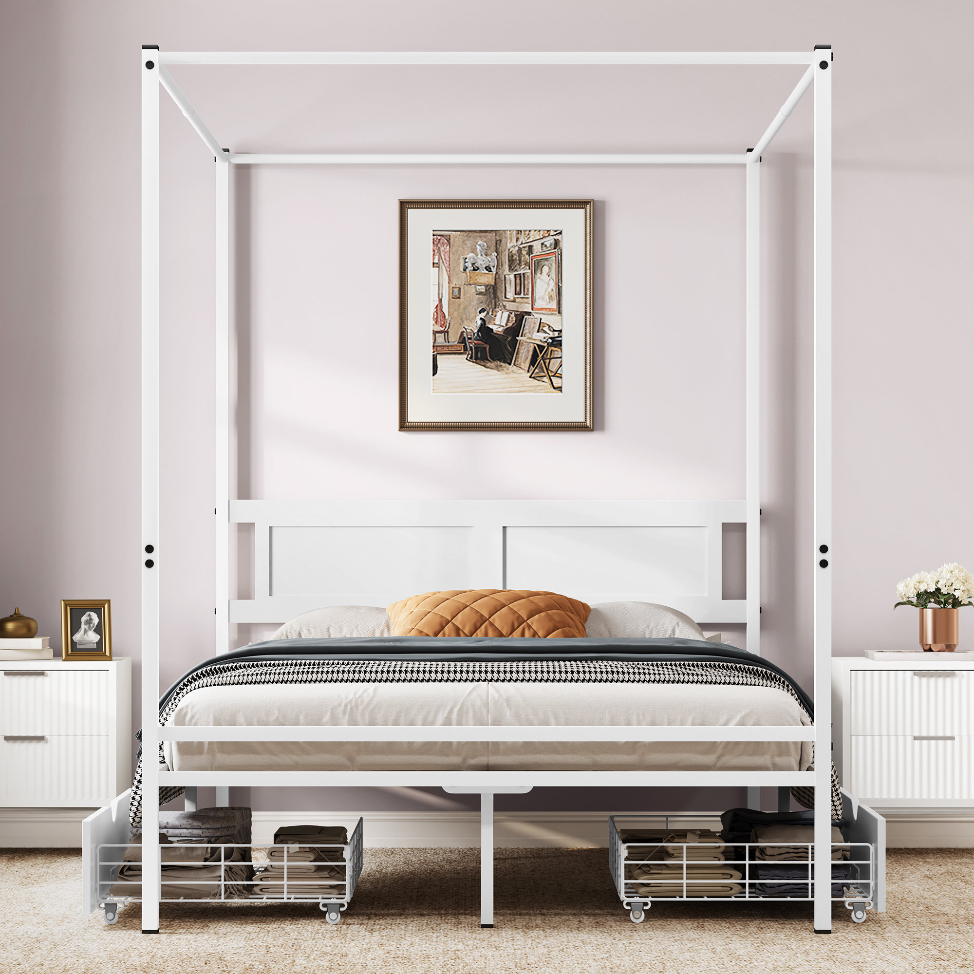 YITAHOME Manner Queen Storage Canopy Bed with 2 Drawers & Reviews | Wayfair