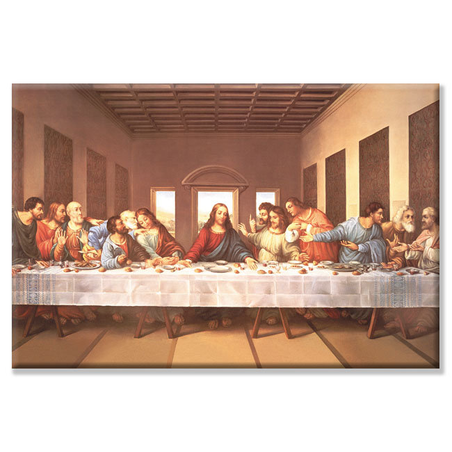 «The Last Supper» par Leonardo Da Vinci - impression d'art graphique sans cadre, H 66 po x l 44 po x P 1,5 po