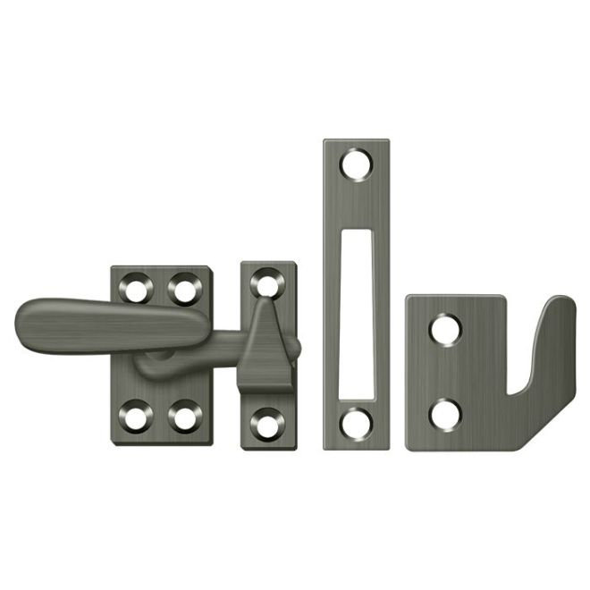 Deltana CF66U15A Window Lock, Casement Fastener, Medium in Antique Nickel, 2" H x 1.9 W x 2" D, Antique Nickel