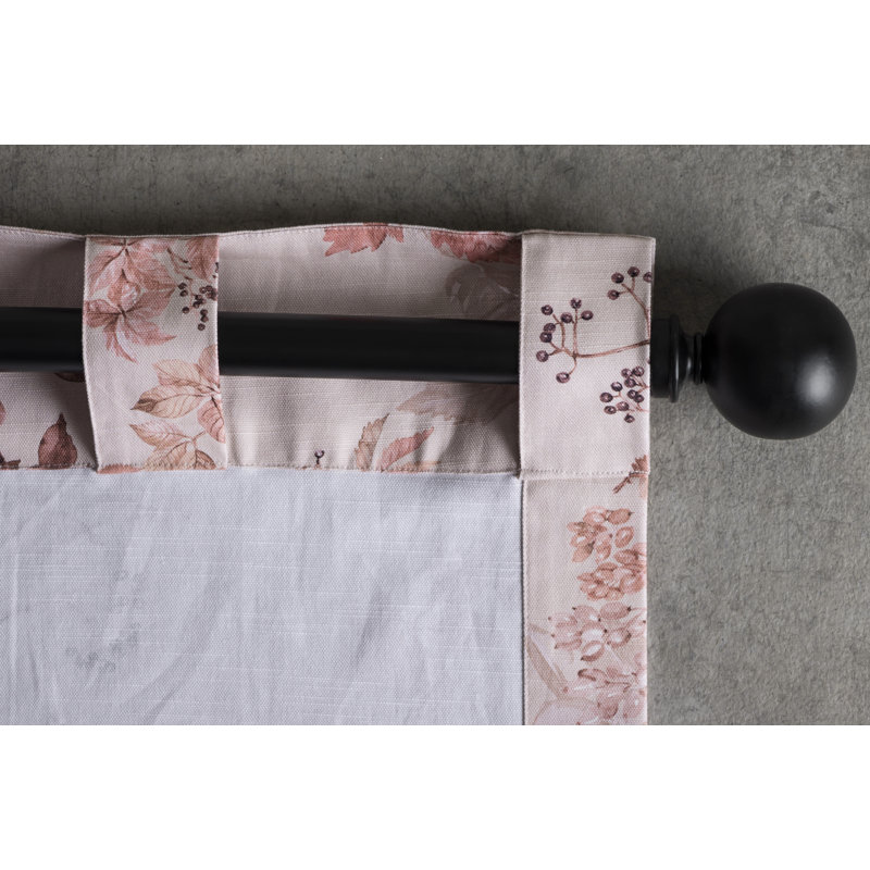 Panneau de rideau simple semi-diaphane avec passe-tringle 100% coton, L 50 po x L 96 po, Beige