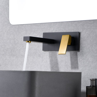 Sumerain Wall Bathroom Vanity faucet with Single Handle, Vanities Faucets Wall Sink Faucet Single Hole