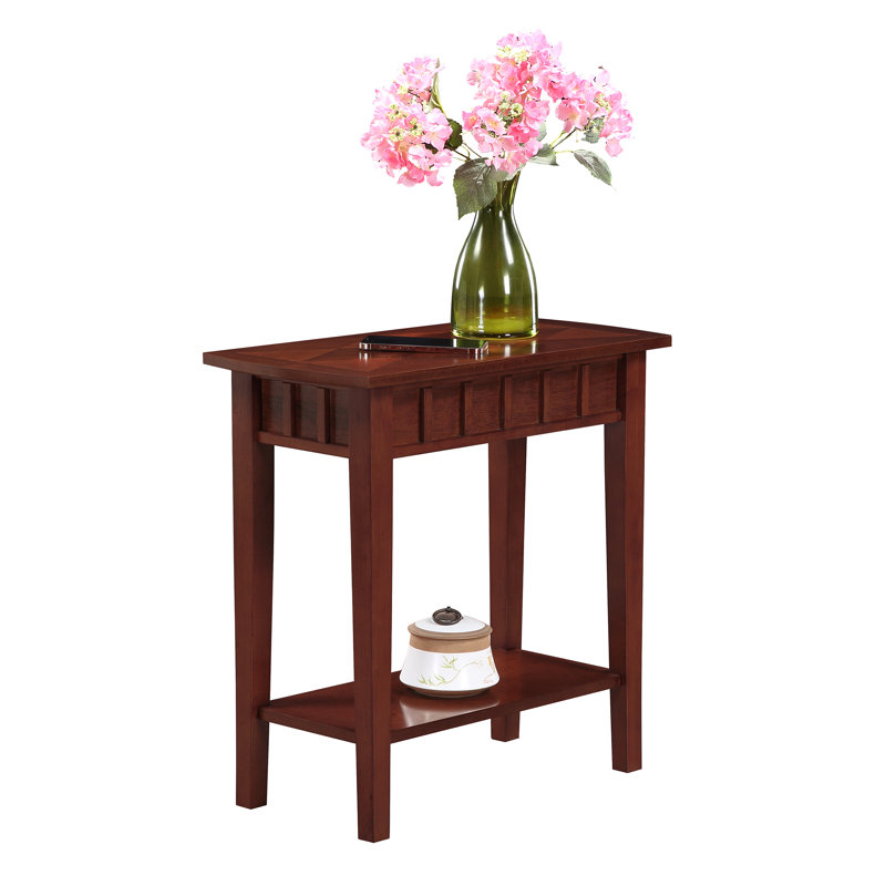 Bolander End Table with Shelf, Mahogany, 24''H x 24''W x 12''D