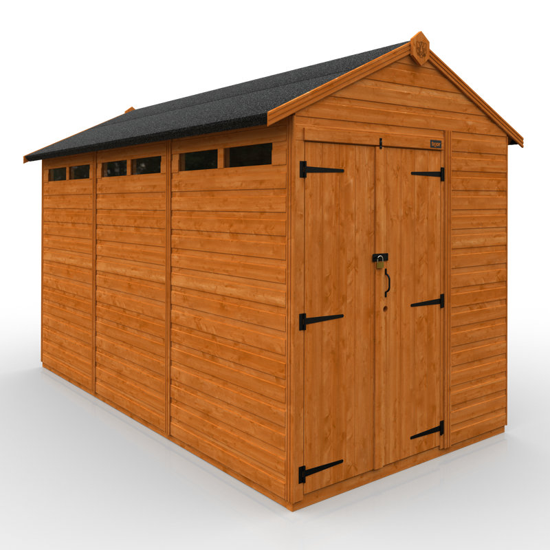 12x6w TigerFlex® Shiplap Apex Security Double Door Shed