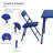 5 Pieces Colourful Folding Set Table and Chair for Kids with Durable Metal Frame and Easy-Clean Plastic for Daycare Classrooms and Playrooms-70386423