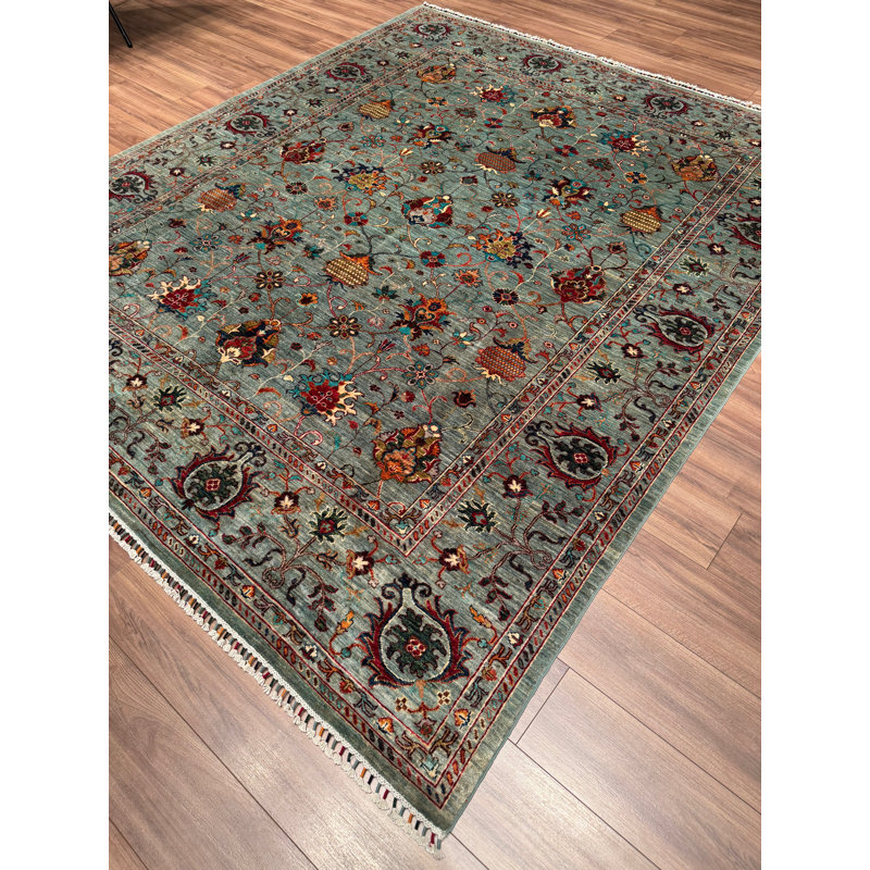 Tapis en laine et coton gris noué à la main Original Original