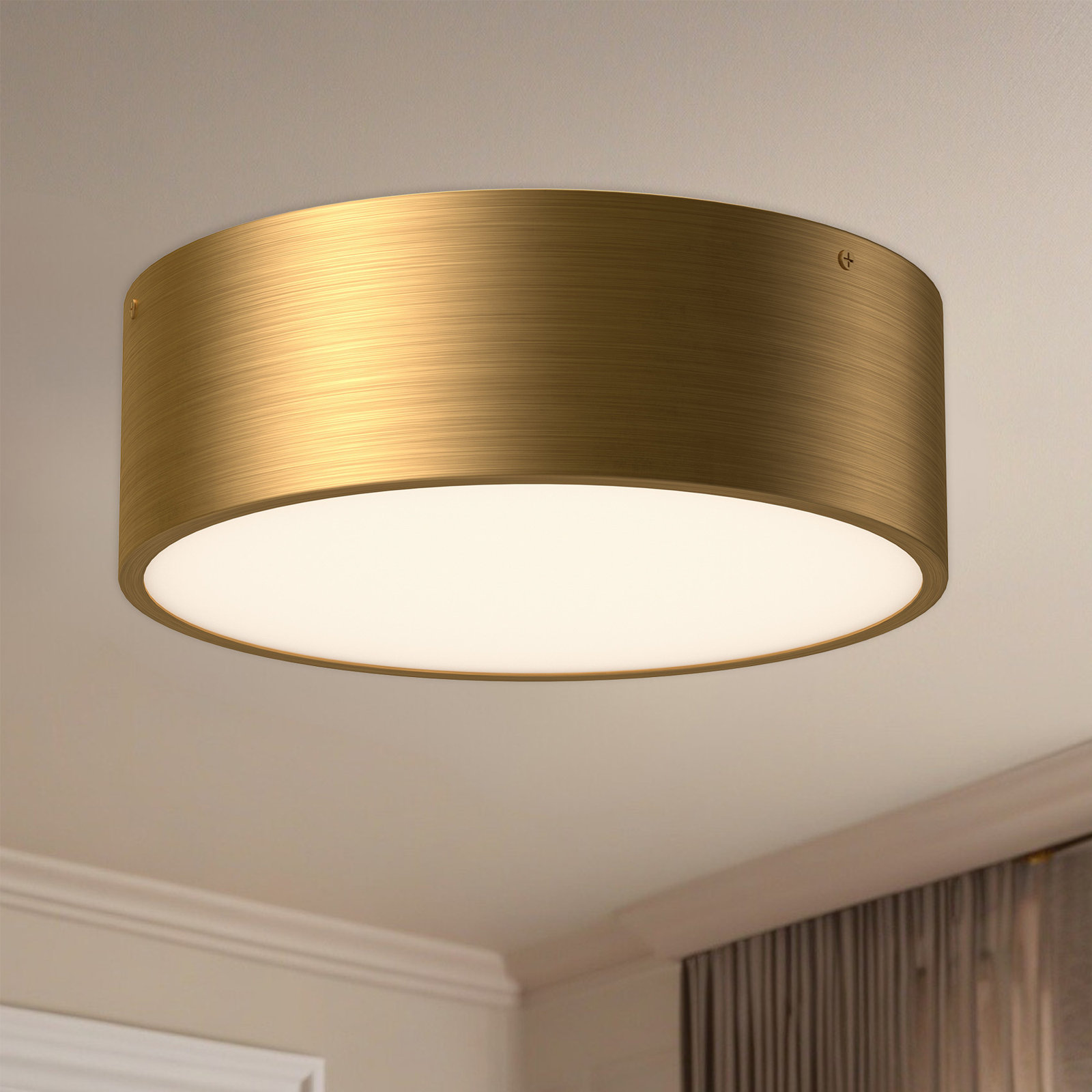 Mossy 2-Light Flush Mount, Aged Gold