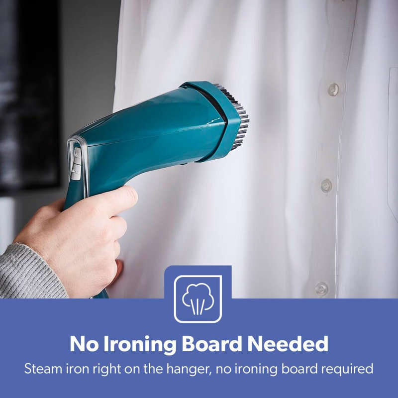 GEEPAS Handheld Clothes Steamer | 2-in-1 Travel Garment Steamer Steam Iron | 30g/min Powerful Stream Ceramic Soleplate 250ml Water Tank | Wrinkle Remover 25s Fast Heat-up | 2 Year Warranty 1960W Green