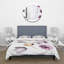 Fleurs sauvages roses et oranges - Ensemble de housse de couette traditionnel - Microfibre de polyester-66392855