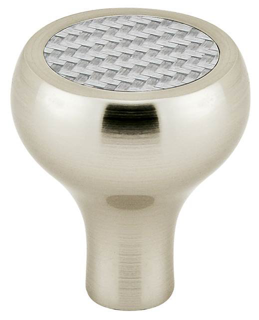 Oversized 1 1/4" Diameter Mushroom Knob, 1.25" H x 1.25" W x 1.25" D, Silver/Satin Nickel