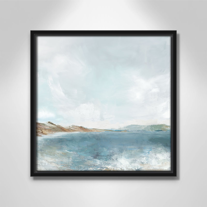 Echoes in Blue Print par PI Studio, Cadre flottant noir, H 13,5 po x l 13,5 po