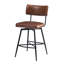 Ensemble de 2 tabourets de comptoir pivotants 26 "rétro, ensemble de 2 tabourets de comptoir brun avec structure en fer, coussin éponge en polyuréthane, repose-pieds, convient à la cuisine / chambre à coucher / salle à manger.