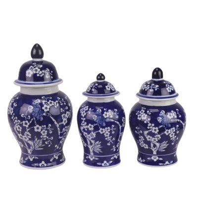 Set of 3 Cherry Blossom Food Safe Jars