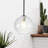 Vulpecula 1 - Light Glass Globe Pendant With Clear Hammered Glass-1798754861