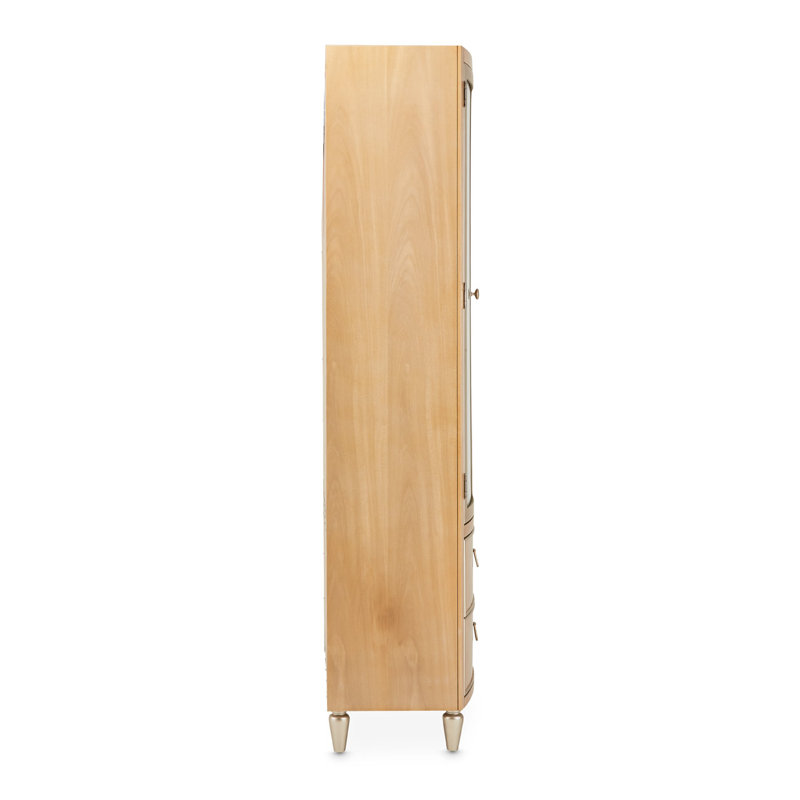 Villa Cherie Display Cabinet with LED Lighting, Caramel