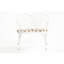Banc blanc rembourré en métal et aluminium coulé avec rose floral, convient pour l'extérieur de patio, de pelouse et de jardin captivant