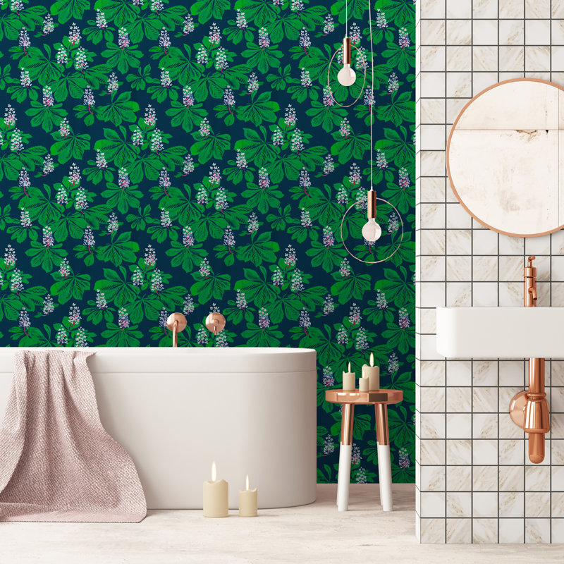 Paule Marrot Floral Wallpaper Double Roll, Midnight Blue