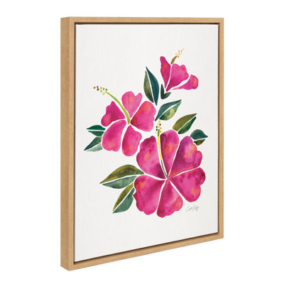 Hibiscus Bloom Fuchsia by Cat Coquillette Framed Canvas Wall Art Print
