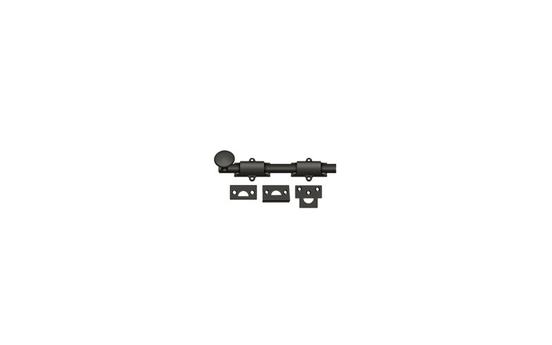 Deltana 6SB003 6" Surface Bolt; Heavy Duty; Lifetime Brass Finish, Oil Rubbed Bronze