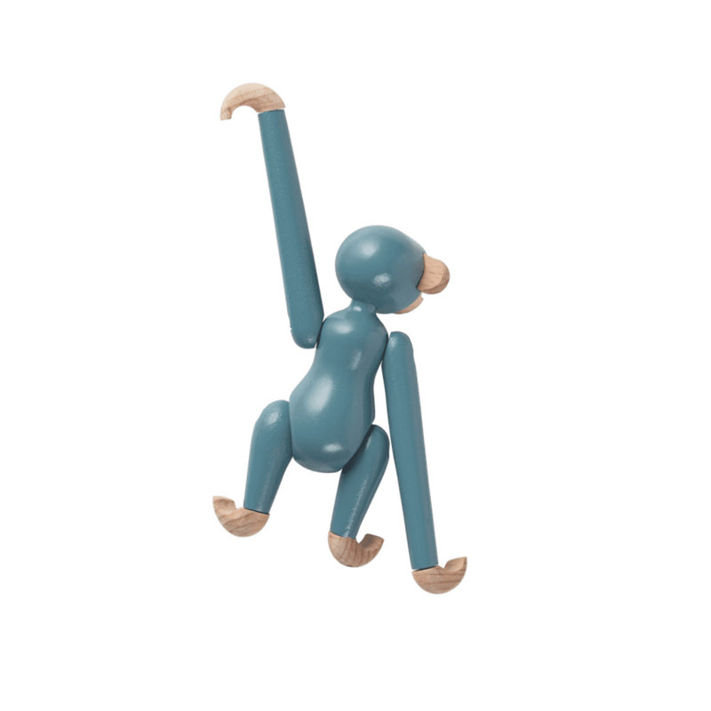 Mini Monkey Figurine, Vintage Blue