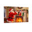 Bas de Noël suspendus père Noël près du foyer-1994361359