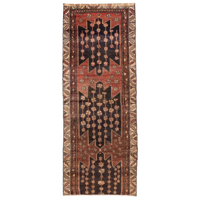 Tapis noir et rouge Andelz 3 pi 0 po x 8 pi 1 po