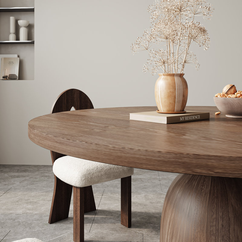 Dark Walnut Dining Table Solid Wood Kitchen Table, 29.52" H x 43" L x 43" W