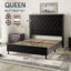 Base de lit tapissier à oreilles avec tête de lit 61 po Plainfield-872693232-872693233